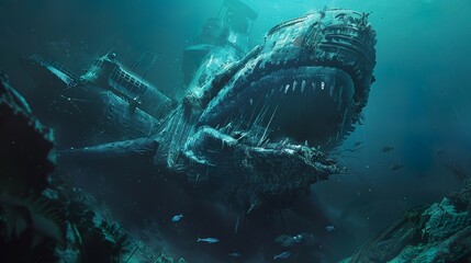 Underwater submarine creature