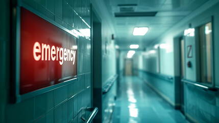 emergency board in hospital - directional signs - Guide sign - Powered by Adobe