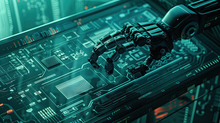 Fototapeta premium Artificial Intelligence: Futuristic Vision, news, illustration, image, article, newspaper