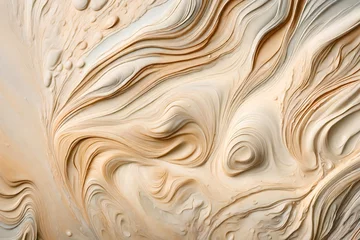 Fototapeten Vanilla icecream close-up: Creamy 3D Surface with Irresistible Texture background, creamy waves,  © Nocturnina