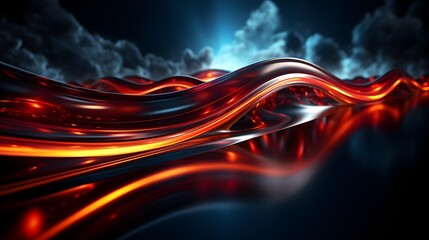 Fire red plazma motion lines. Car light trail effect illustration. Abstract laser beams
