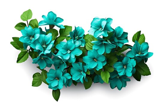 bush of blue delicate turquoise flowers