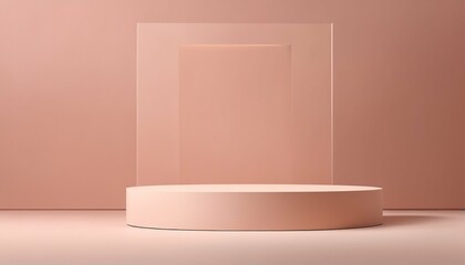 Minimal geometric stage for showcasing products on pastel background - 760156320