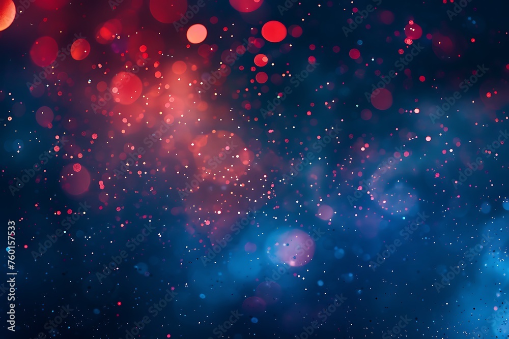 Wall mural blue red tech particle bokeh background.
