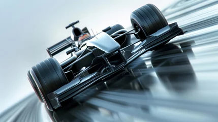 Fotobehang Formula 1 Car, Black. F1 Car on white background. © Noize