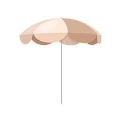 Summertime beach umbrella. Beach sunbathing tools, sea umbrella instrument cartoon vector illustration