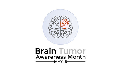 Brain Cancer awareness month is observed each year in May. That s supporting and awaring people illness of brain tumor. Vector illustration.