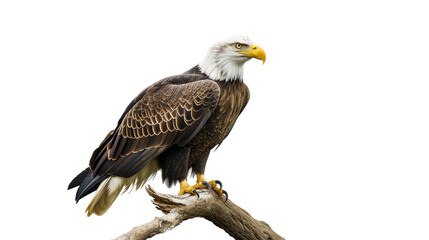 Bald eagle portrait isolated on transparent background, Generated with Ai