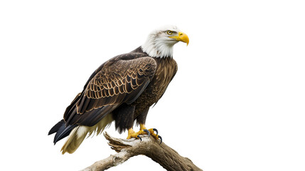 Fototapeta premium Bald eagle portrait isolated on transparent background, Generated with Ai