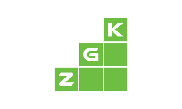 ZGK initial letter financial logo design vector template. economics, growth, meter, range, profit, loan, graph, finance, benefits, economic, increase, arrow up, grade, grew up, topper, company, scale