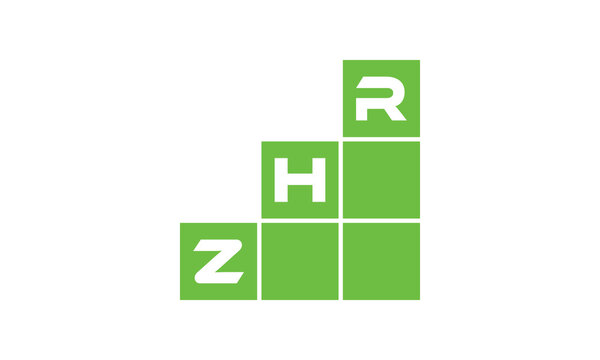 ZHR initial letter financial logo design vector template. economics, growth, meter, range, profit, loan, graph, finance, benefits, economic, increase, arrow up, grade, grew up, topper, company, scale
