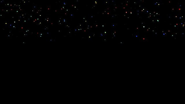 Abstract particles colorful overlay animation full screen black background