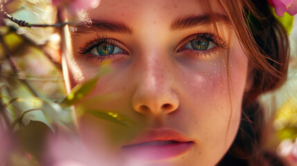 Obraz premium beautiful girl face portrait