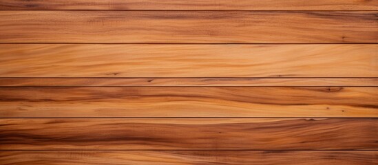 Obraz premium A closeup image featuring a brown wooden wall with amber and orange tints and shades, showcasing the beauty of hardwood flooring with a wood stain and varnish on each plank