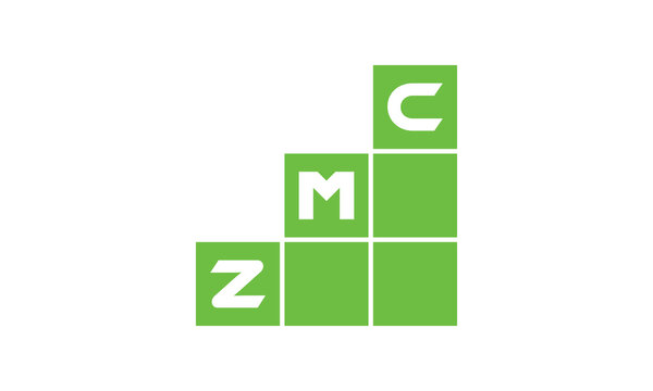 ZMC initial letter financial logo design vector template. economics, growth, meter, range, profit, loan, graph, finance, benefits, economic, increase, arrow up, grade, grew up, topper, company, scale