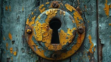 old keyhole, rusty keyhole