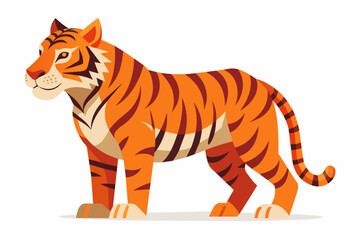 Fototapeta na wymiar Tiger, flat style, vector illustration artwork 