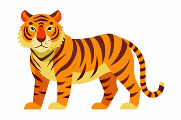 Tiger, flat style, vector illustration artwork  