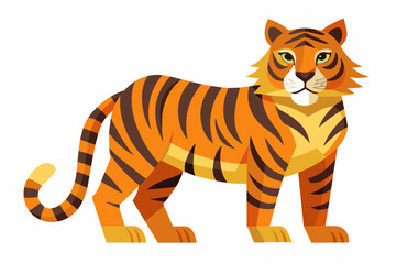 Tiger, flat style, vector illustration artwork  