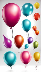 set of colorful balloons