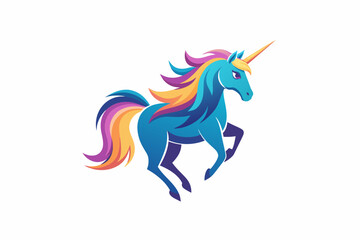 Unicorn logo, on white background vector art illustration