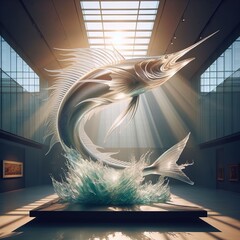 swordfish made of glass