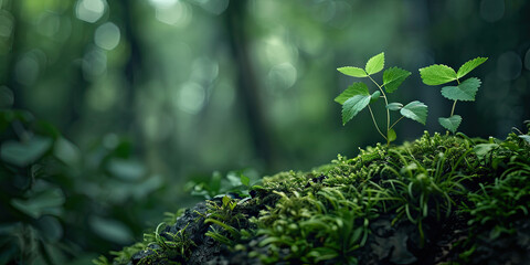 green moss on the tree
