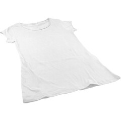 Creative fashionable white t shirt isolated on plain background , suitable for clothing element project.