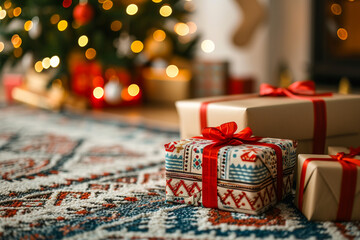 Naklejka na ściany i meble new year holiday gifts for christmas
