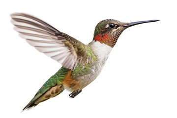 Fototapeta premium Beautiful Tropical Hummingbird Isolated on a Transparent Background.
