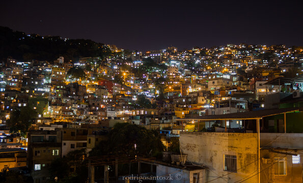 Night view favela - Rio de Janeiro - Brazil