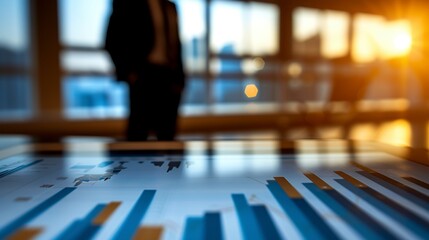 Business Visionary Overlooking Financial District