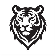 Tiger head black and white design