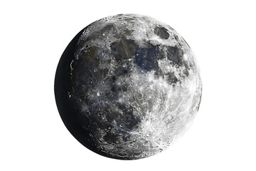 Beautiful Night Moon Isolated on a Transparent Background.