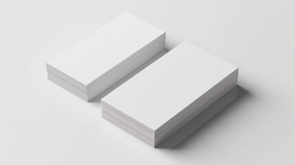 3d stack of blank business cards for mockup
