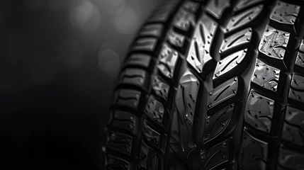 Fototapete Tyre profile background, tire profile, rubber, wheel, car wallpaper © Markus