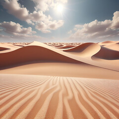 Fototapeta na wymiar Wind power farm in the sand desert beautiful landscape professional photo 