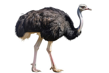 Cute Ostrich Isolated on a Transparent Background.