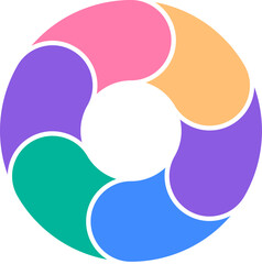 회전 순환 단계 주기를 나타내는 파이 다이어그램