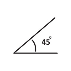 Angle of 45 degrees icon simple flat vector illustration on white background..eps