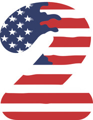 Number With USA Flag