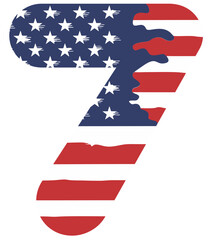Number With USA Flag