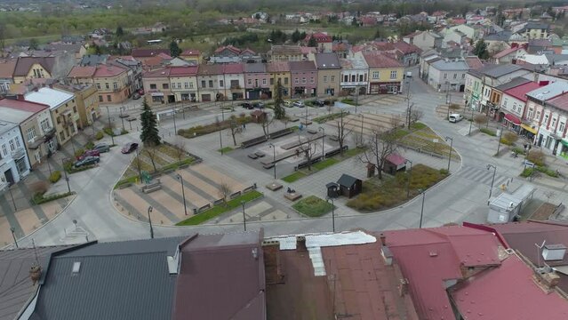 Beautiful Market Square Rynek Mielec Aerial View Poland