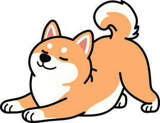 Shiba inu yoga pose