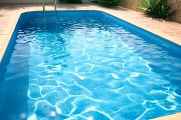 Swimming pool blue transparent water. generative ai.