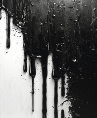 White background with black dripping paint