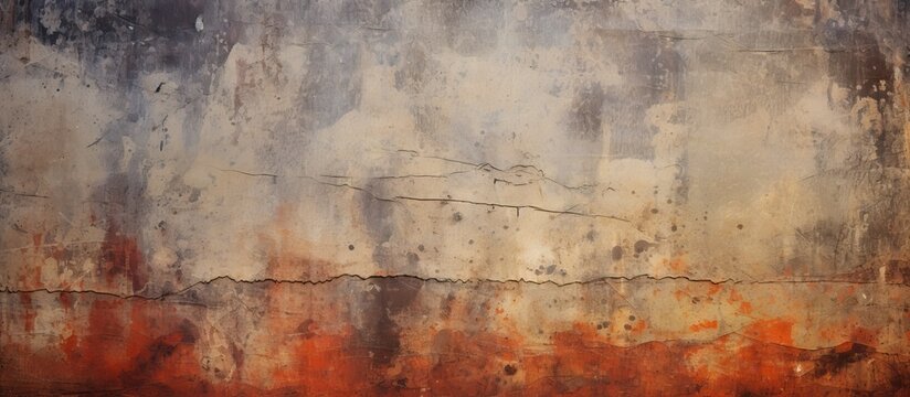 A close up of a rectangular landscape painting depicting a fire on a wall. The art captures the event with sky, wood, clouds, and natural landscape elements