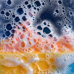 Vibrant Laundry Powder Bubbles - A Close-up Study of Textures and Hues