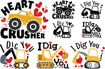 Heart Crusher monster truck valentines heart © Wonderful Studio