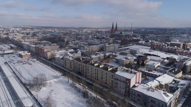 Beautiful Panorama Basilica Czestochowa Aerial View Poland